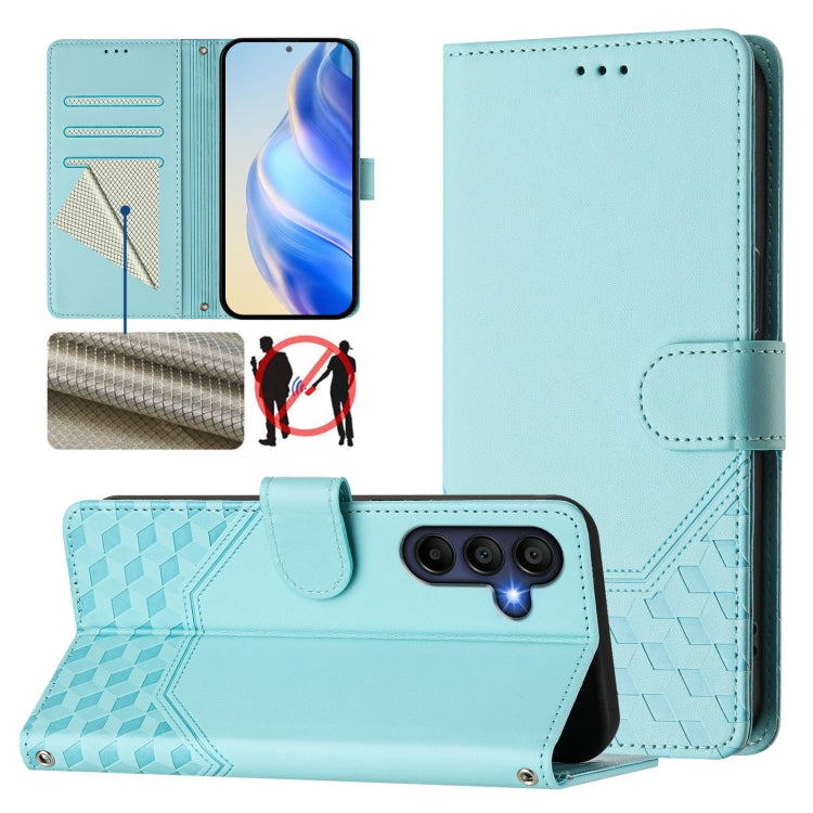 Honeycomb Embossing RFID Leather Phone Case, For Galaxy A27 5G, For Samsung Galaxy A17 4G, For Samsung Galaxy A07 4G, For Samsung Galaxy A06 5G / 4G, For Samsung Galaxy A56 5G, For Samsung Galaxy A26, For Samsung Galaxy A36, For Samsung Galaxy A16