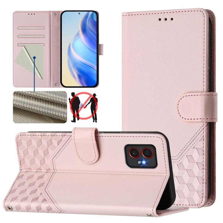 Honeycomb Embossing RFID Leather Phone Case, For Samsung Galaxy A06, For Samsung Galaxy XCover7 Pro, For Samsung Galaxy A15 5G / 4G, For Samsung Galaxy A55 5G Global, For Samsung Galaxy A35 5G, For Samsung Galaxy A05 4G Global                          ...