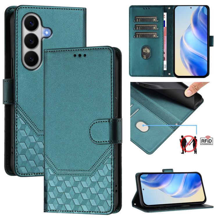Honeycomb Embossing RFID Leather Phone Case, For Galaxy A27 5G, For Samsung Galaxy A17 4G, For Samsung Galaxy A07 4G, For Samsung Galaxy A06 5G / 4G, For Samsung Galaxy A56 5G, For Samsung Galaxy A26, For Samsung Galaxy A36, For Samsung Galaxy A16