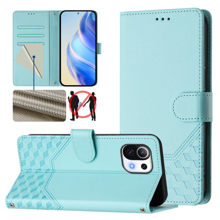 Honeycomb Embossing RFID Leather Phone Case, For Xiaomi 12 5G / 12X 5G / 12S 5G, For Xiaomi 12 Lite, For Xiaomi Poco C40 / Redmi 10C, For Xiaomi Civi 1S, For Xiaomi Poco M4 Pro 4G, For Xiaomi Poco X4 Pro 5G, For Xiaomi Mi 11 Lite / Mi 11 Lite 5G NE    ...