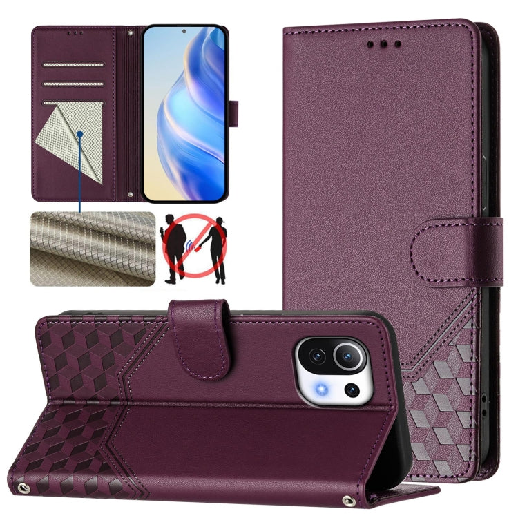 Honeycomb Embossing RFID Leather Phone Case, For Xiaomi 12 5G / 12X 5G / 12S 5G, For Xiaomi 12 Lite, For Xiaomi Poco C40 / Redmi 10C, For Xiaomi Civi 1S, For Xiaomi Poco M4 Pro 4G, For Xiaomi Poco X4 Pro 5G, For Xiaomi Mi 11 Lite / Mi 11 Lite 5G NE    ...