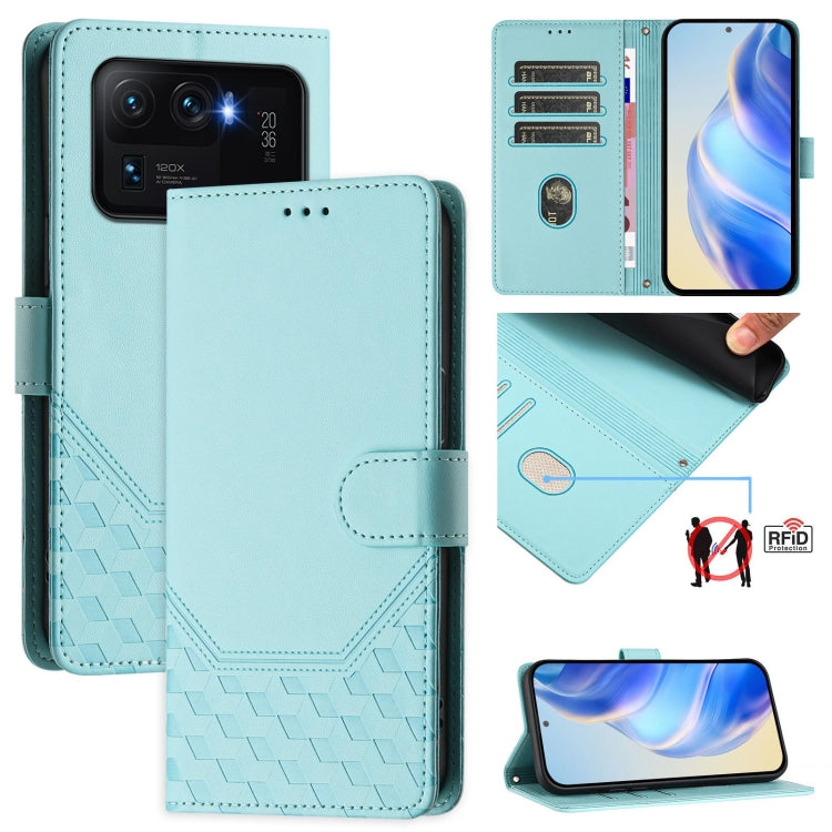 Honeycomb Embossing RFID Leather Phone Case, For Xiaomi Poco X3 GT, For Xiaomi Mi 11 Ultra, For Xiaomi Mi 11 Pro, For Xiaomi Mi 11