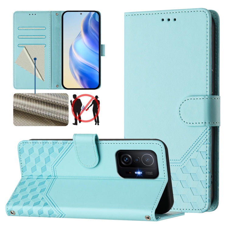 Honeycomb Embossing RFID Leather Phone Case, For Xiaomi 12 5G / 12X 5G / 12S 5G, For Xiaomi 12 Lite, For Xiaomi Poco C40 / Redmi 10C, For Xiaomi Civi 1S, For Xiaomi Poco M4 Pro 4G, For Xiaomi Poco X4 Pro 5G, For Xiaomi Mi 11 Lite / Mi 11 Lite 5G NE    ...