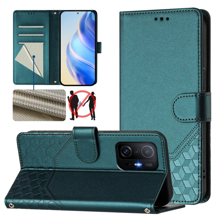 Honeycomb Embossing RFID Leather Phone Case, For Xiaomi 12 5G / 12X 5G / 12S 5G, For Xiaomi 12 Lite, For Xiaomi Poco C40 / Redmi 10C, For Xiaomi Civi 1S, For Xiaomi Poco M4 Pro 4G, For Xiaomi Poco X4 Pro 5G, For Xiaomi Mi 11 Lite / Mi 11 Lite 5G NE    ...