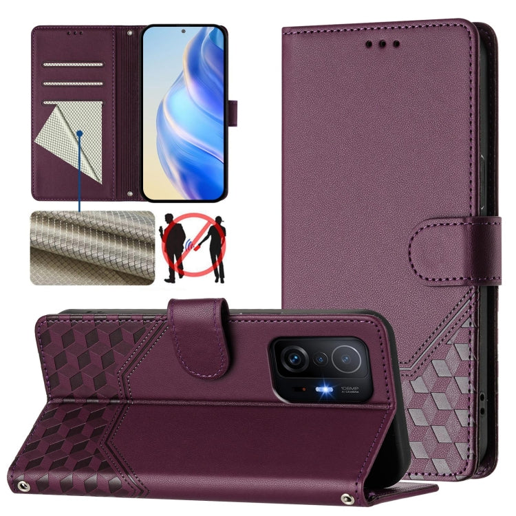 Honeycomb Embossing RFID Leather Phone Case, For Xiaomi 12 5G / 12X 5G / 12S 5G, For Xiaomi 12 Lite, For Xiaomi Poco C40 / Redmi 10C, For Xiaomi Civi 1S, For Xiaomi Poco M4 Pro 4G, For Xiaomi Poco X4 Pro 5G, For Xiaomi Mi 11 Lite / Mi 11 Lite 5G NE    ...