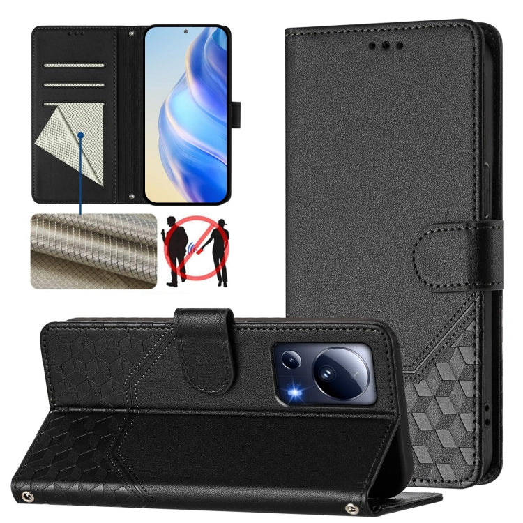 Honeycomb Embossing RFID Leather Phone Case, For Xiaomi Poco F5 / Redmi Note 12 Turbo 5G, For Xiaomi 13 Ultra, For Xiaomi Civi 3, For Xiaomi 13 Lite 5G / Civi 2, For Xiaomi 13 Pro 5G, For Xiaomi 13 5G, For Xiaomi 12S Ultra, For Xiaomi 12 Pro / 12S Pro