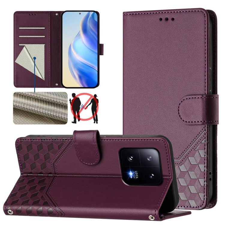 Honeycomb Embossing RFID Leather Phone Case, For Xiaomi Poco F5 / Redmi Note 12 Turbo 5G, For Xiaomi 13 Ultra, For Xiaomi Civi 3, For Xiaomi 13 Lite 5G / Civi 2, For Xiaomi 13 Pro 5G, For Xiaomi 13 5G, For Xiaomi 12S Ultra, For Xiaomi 12 Pro / 12S Pro