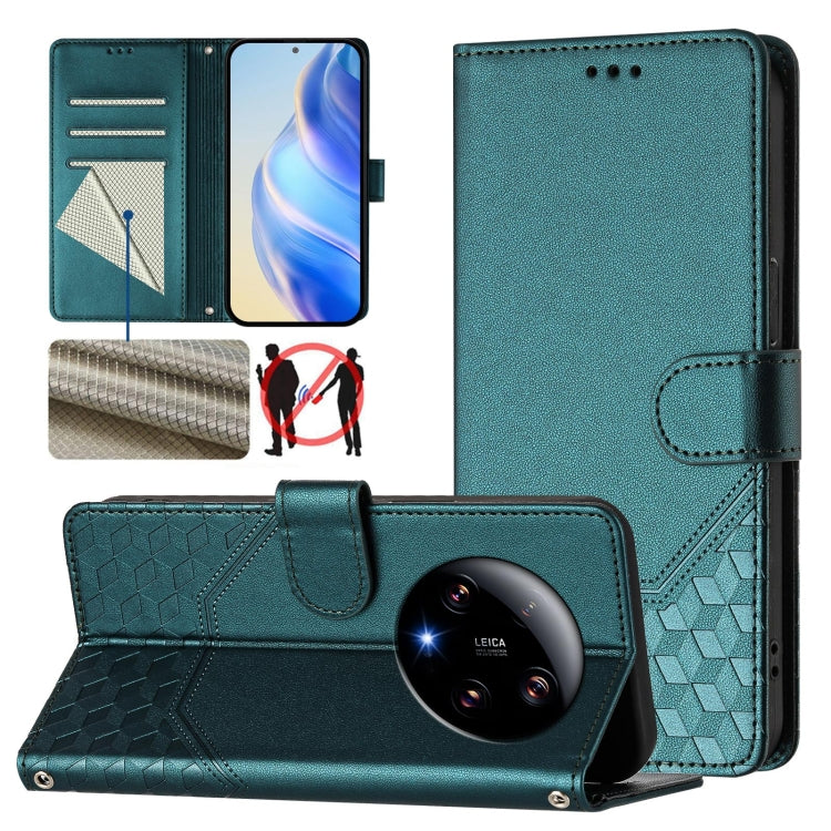 Honeycomb Embossing RFID Leather Phone Case, For Xiaomi Poco F5 / Redmi Note 12 Turbo 5G, For Xiaomi 13 Ultra, For Xiaomi Civi 3, For Xiaomi 13 Lite 5G / Civi 2, For Xiaomi 13 Pro 5G, For Xiaomi 13 5G, For Xiaomi 12S Ultra, For Xiaomi 12 Pro / 12S Pro
