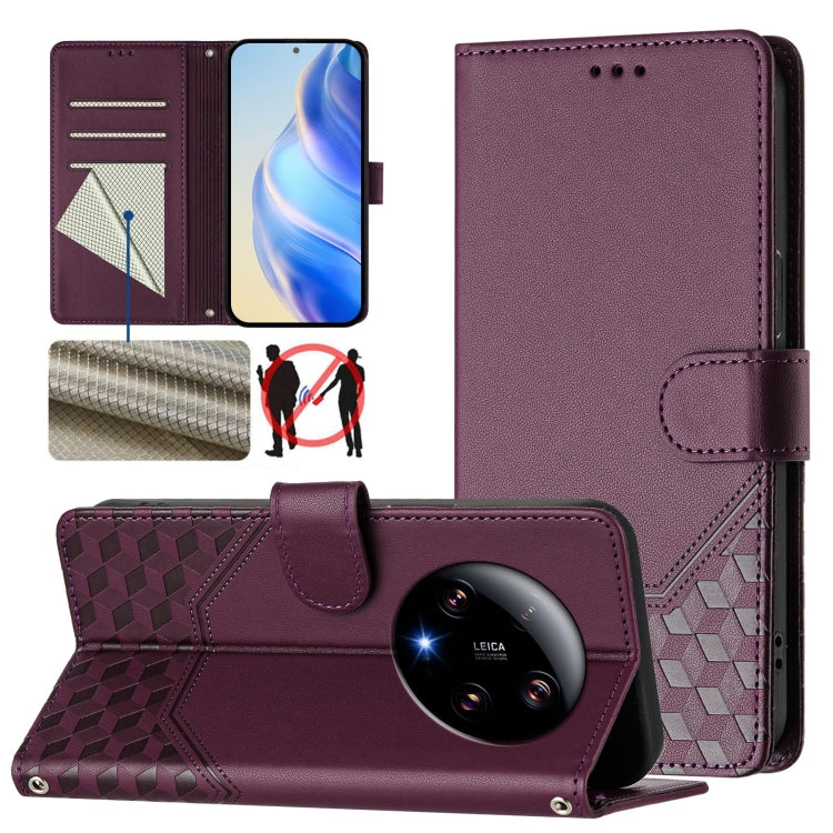 Honeycomb Embossing RFID Leather Phone Case, For Xiaomi Poco F5 / Redmi Note 12 Turbo 5G, For Xiaomi 13 Ultra, For Xiaomi Civi 3, For Xiaomi 13 Lite 5G / Civi 2, For Xiaomi 13 Pro 5G, For Xiaomi 13 5G, For Xiaomi 12S Ultra, For Xiaomi 12 Pro / 12S Pro