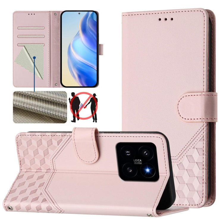 Honeycomb Embossing RFID Leather Phone Case, For Xiaomi Poco F6 5G, For Xiaomi Poco M6 Pro 4G, For Xiaomi Poco X6 Neo 5G, For Xiaomi Poco X6 Pro / Redmi K70E, For Xiaomi Poco X6 5G, For Xiaomi 14 Ultra 5G, For Xiaomi 14 Pro 5G, For Xiaomi 14