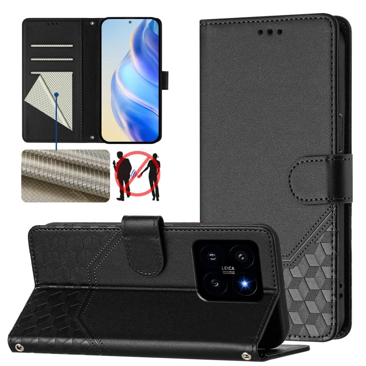Honeycomb Embossing RFID Leather Phone Case, For Xiaomi Poco F6 5G, For Xiaomi Poco M6 Pro 4G, For Xiaomi Poco X6 Neo 5G, For Xiaomi Poco X6 Pro / Redmi K70E, For Xiaomi Poco X6 5G, For Xiaomi 14 Ultra 5G, For Xiaomi 14 Pro 5G, For Xiaomi 14