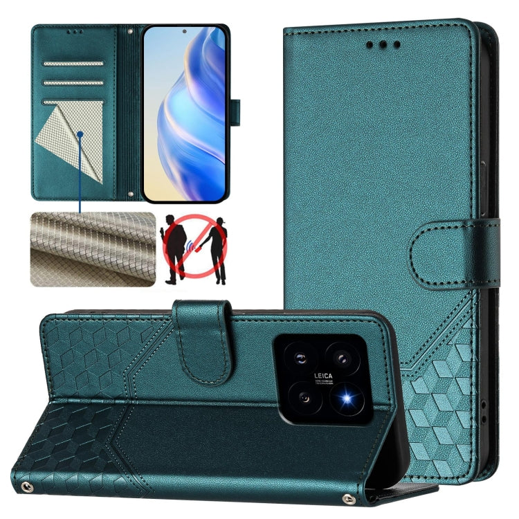 Honeycomb Embossing RFID Leather Phone Case, For Xiaomi Poco F6 5G, For Xiaomi Poco M6 Pro 4G, For Xiaomi Poco X6 Neo 5G, For Xiaomi Poco X6 Pro / Redmi K70E, For Xiaomi Poco X6 5G, For Xiaomi 14 Ultra 5G, For Xiaomi 14 Pro 5G, For Xiaomi 14
