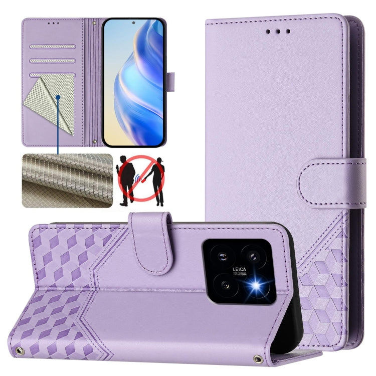 Honeycomb Embossing RFID Leather Phone Case, For Xiaomi Poco F6 5G, For Xiaomi Poco M6 Pro 4G, For Xiaomi Poco X6 Neo 5G, For Xiaomi Poco X6 Pro / Redmi K70E, For Xiaomi Poco X6 5G, For Xiaomi 14 Ultra 5G, For Xiaomi 14 Pro 5G, For Xiaomi 14