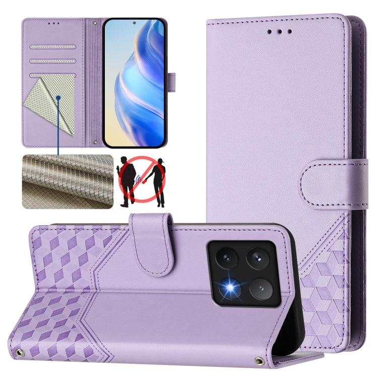 Honeycomb Embossing RFID Leather Phone Case, For Xiaomi Poco C71 / Redmi A5 4G 171.7mm, For Xiaomi Poco F7 Pro / F7 Ultra, For Xiaomi Poco X7 5G / Redmi Note 14 Pro 5G, For Xiaomi 15 Ultra, For Xiaomi Poco X7 Pro 5G / Redmi Turbo 4 5G                  ...