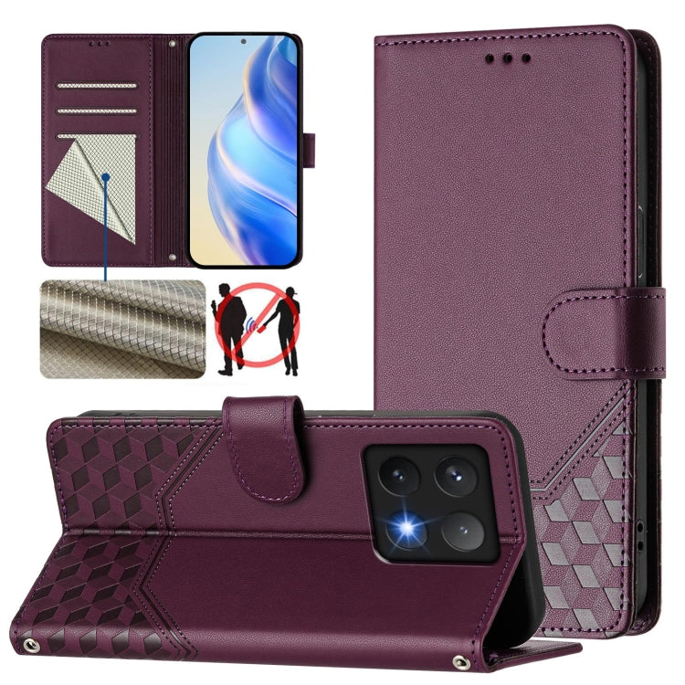Honeycomb Embossing RFID Leather Phone Case, For Xiaomi Poco C71 / Redmi A5 4G 171.7mm, For Xiaomi Poco F7 Pro / F7 Ultra, For Xiaomi Poco X7 5G / Redmi Note 14 Pro 5G, For Xiaomi 15 Ultra, For Xiaomi Poco X7 Pro 5G / Redmi Turbo 4 5G                  ...