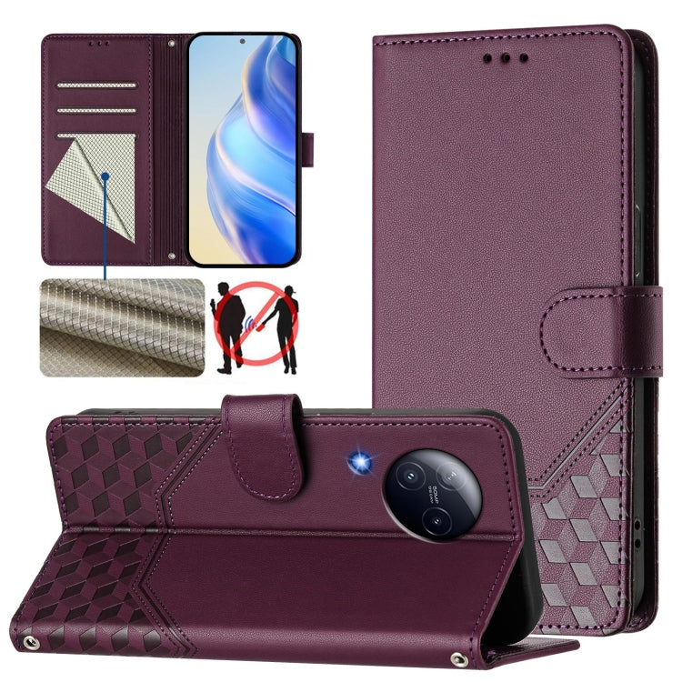 Honeycomb Embossing RFID Leather Phone Case, For Xiaomi Poco F5 / Redmi Note 12 Turbo 5G, For Xiaomi 13 Ultra, For Xiaomi Civi 3, For Xiaomi 13 Lite 5G / Civi 2, For Xiaomi 13 Pro 5G, For Xiaomi 13 5G, For Xiaomi 12S Ultra, For Xiaomi 12 Pro / 12S Pro