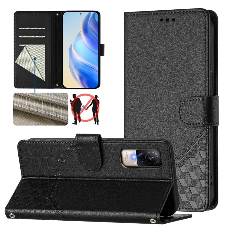Honeycomb Embossing RFID Leather Phone Case, For Xiaomi 12 5G / 12X 5G / 12S 5G, For Xiaomi 12 Lite, For Xiaomi Poco C40 / Redmi 10C, For Xiaomi Civi 1S, For Xiaomi Poco M4 Pro 4G, For Xiaomi Poco X4 Pro 5G, For Xiaomi Mi 11 Lite / Mi 11 Lite 5G NE    ...