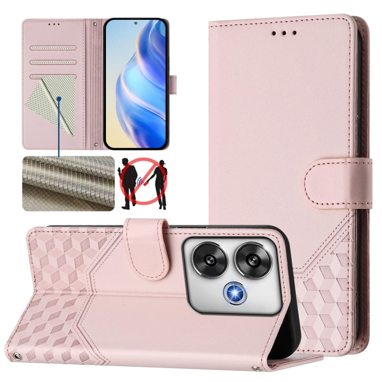 Honeycomb Embossing RFID Leather Phone Case, For Xiaomi Poco F6 5G, For Xiaomi Poco M6 Pro 4G, For Xiaomi Poco X6 Neo 5G, For Xiaomi Poco X6 Pro / Redmi K70E, For Xiaomi Poco X6 5G, For Xiaomi 14 Ultra 5G, For Xiaomi 14 Pro 5G, For Xiaomi 14