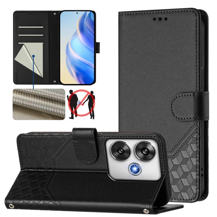 Honeycomb Embossing RFID Leather Phone Case, For Xiaomi Poco F6 5G, For Xiaomi Poco M6 Pro 4G, For Xiaomi Poco X6 Neo 5G, For Xiaomi Poco X6 Pro / Redmi K70E, For Xiaomi Poco X6 5G, For Xiaomi 14 Ultra 5G, For Xiaomi 14 Pro 5G, For Xiaomi 14