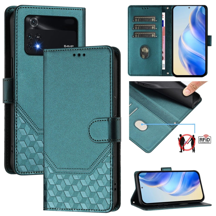 Honeycomb Embossing RFID Leather Phone Case, For Xiaomi 12 5G / 12X 5G / 12S 5G, For Xiaomi 12 Lite, For Xiaomi Poco C40 / Redmi 10C, For Xiaomi Civi 1S, For Xiaomi Poco M4 Pro 4G, For Xiaomi Poco X4 Pro 5G, For Xiaomi Mi 11 Lite / Mi 11 Lite 5G NE    ...
