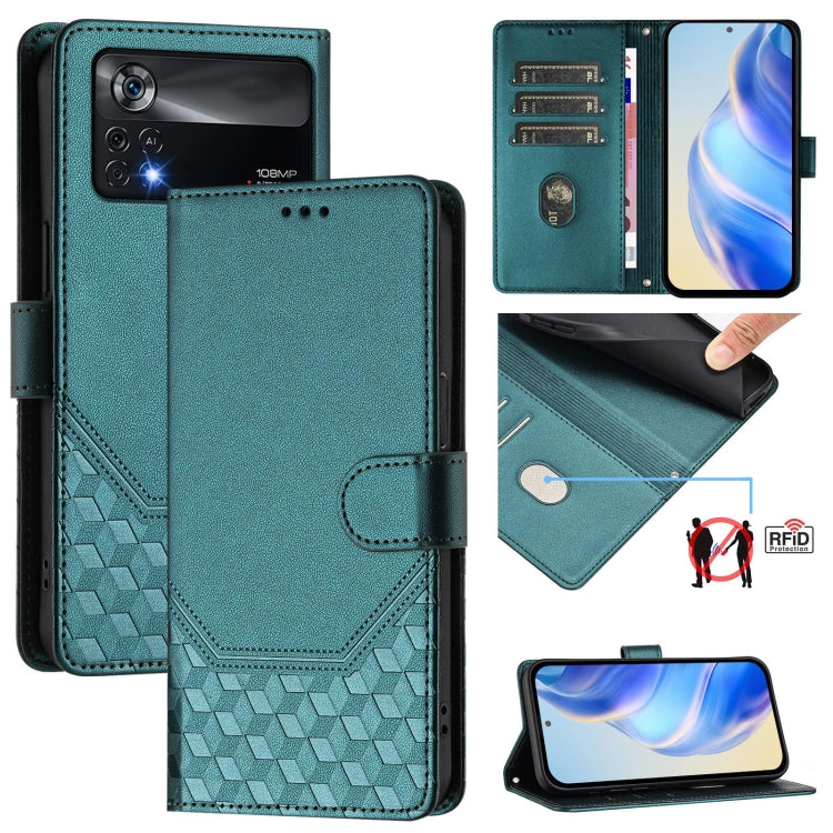 Honeycomb Embossing RFID Leather Phone Case, For Xiaomi 12 5G / 12X 5G / 12S 5G, For Xiaomi 12 Lite, For Xiaomi Poco C40 / Redmi 10C, For Xiaomi Civi 1S, For Xiaomi Poco M4 Pro 4G, For Xiaomi Poco X4 Pro 5G, For Xiaomi Mi 11 Lite / Mi 11 Lite 5G NE    ...