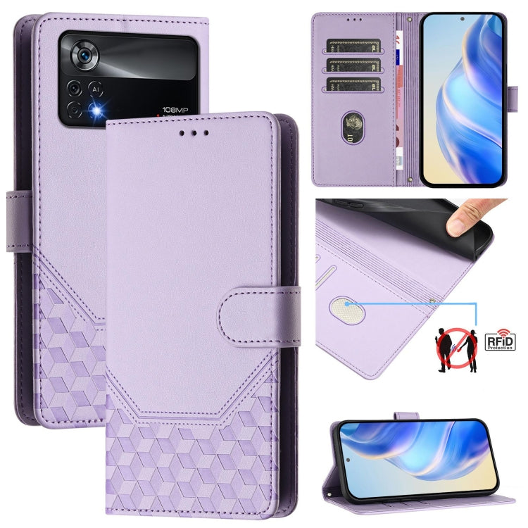 Honeycomb Embossing RFID Leather Phone Case, For Xiaomi 12 5G / 12X 5G / 12S 5G, For Xiaomi 12 Lite, For Xiaomi Poco C40 / Redmi 10C, For Xiaomi Civi 1S, For Xiaomi Poco M4 Pro 4G, For Xiaomi Poco X4 Pro 5G, For Xiaomi Mi 11 Lite / Mi 11 Lite 5G NE    ...