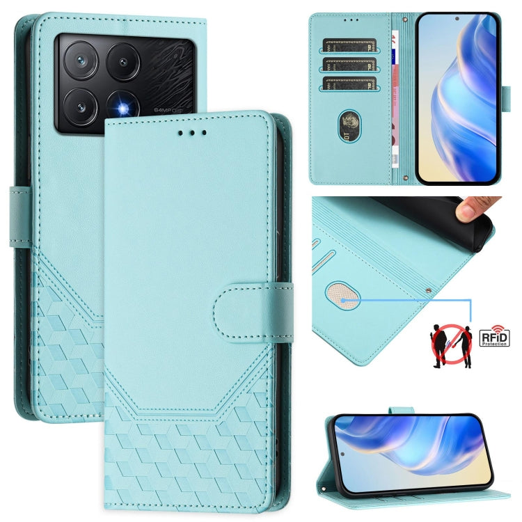 Honeycomb Embossing RFID Leather Phone Case, For Xiaomi Poco F6 5G, For Xiaomi Poco M6 Pro 4G, For Xiaomi Poco X6 Neo 5G, For Xiaomi Poco X6 Pro / Redmi K70E, For Xiaomi Poco X6 5G, For Xiaomi 14 Ultra 5G, For Xiaomi 14 Pro 5G, For Xiaomi 14