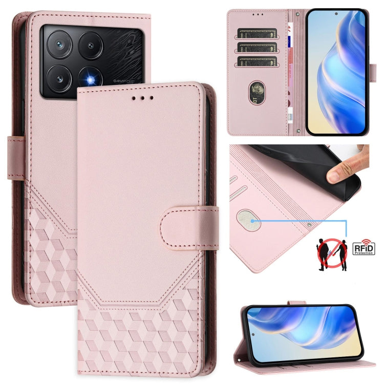 Honeycomb Embossing RFID Leather Phone Case, For Xiaomi Poco F6 5G, For Xiaomi Poco M6 Pro 4G, For Xiaomi Poco X6 Neo 5G, For Xiaomi Poco X6 Pro / Redmi K70E, For Xiaomi Poco X6 5G, For Xiaomi 14 Ultra 5G, For Xiaomi 14 Pro 5G, For Xiaomi 14