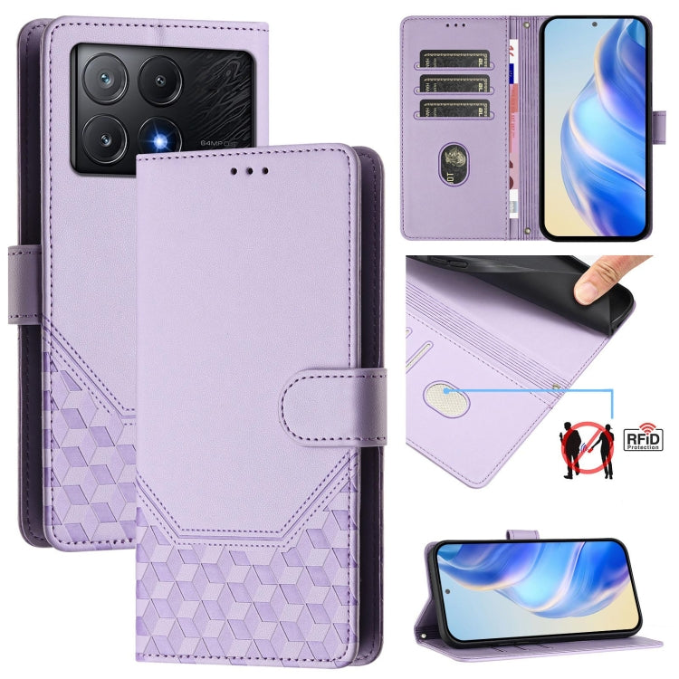 Honeycomb Embossing RFID Leather Phone Case, For Xiaomi Poco F6 5G, For Xiaomi Poco M6 Pro 4G, For Xiaomi Poco X6 Neo 5G, For Xiaomi Poco X6 Pro / Redmi K70E, For Xiaomi Poco X6 5G, For Xiaomi 14 Ultra 5G, For Xiaomi 14 Pro 5G, For Xiaomi 14