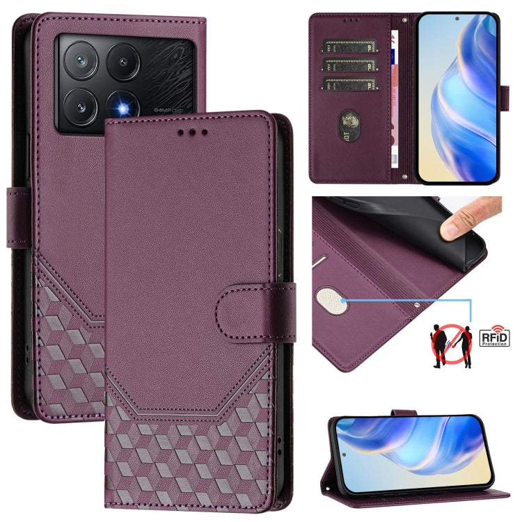Honeycomb Embossing RFID Leather Phone Case, For Xiaomi Poco F6 5G, For Xiaomi Poco M6 Pro 4G, For Xiaomi Poco X6 Neo 5G, For Xiaomi Poco X6 Pro / Redmi K70E, For Xiaomi Poco X6 5G, For Xiaomi 14 Ultra 5G, For Xiaomi 14 Pro 5G, For Xiaomi 14