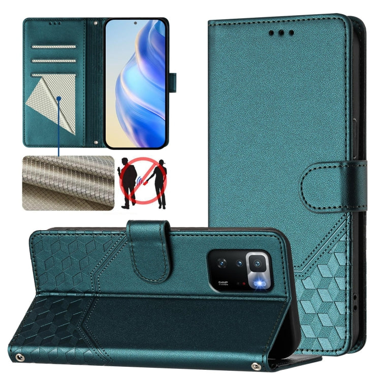 Honeycomb Embossing RFID Leather Phone Case, For Xiaomi Poco X3 GT, For Xiaomi Mi 11 Ultra, For Xiaomi Mi 11 Pro, For Xiaomi Mi 11