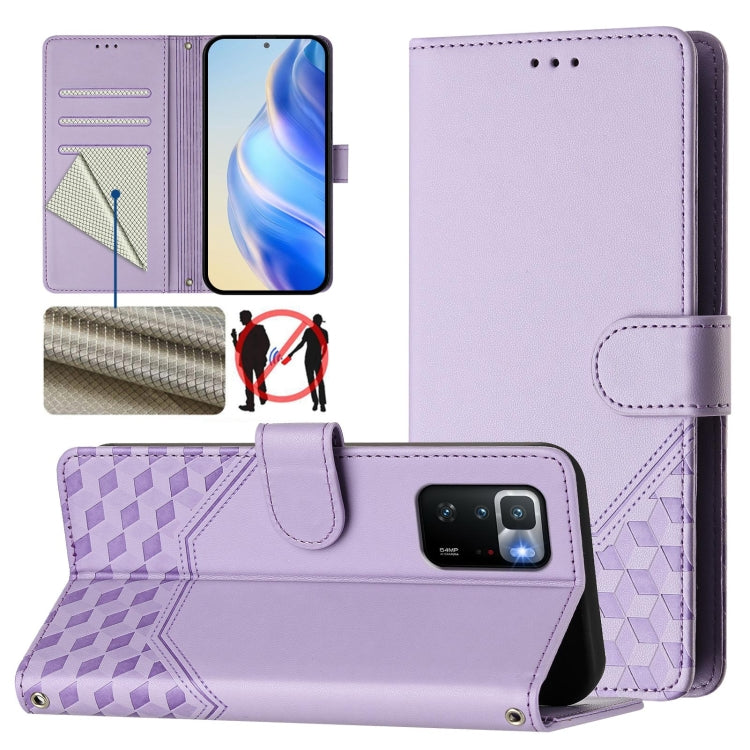 Honeycomb Embossing RFID Leather Phone Case, For Xiaomi Poco X3 GT, For Xiaomi Mi 11 Ultra, For Xiaomi Mi 11 Pro, For Xiaomi Mi 11