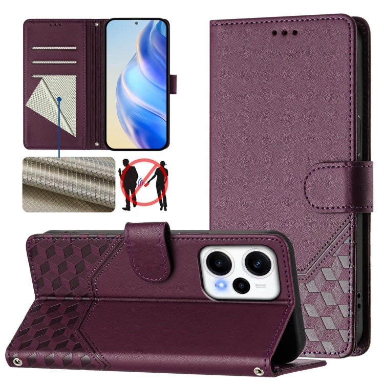 Honeycomb Embossing RFID Leather Phone Case, For Xiaomi Poco F5 / Redmi Note 12 Turbo 5G, For Xiaomi 13 Ultra, For Xiaomi Civi 3, For Xiaomi 13 Lite 5G / Civi 2, For Xiaomi 13 Pro 5G, For Xiaomi 13 5G, For Xiaomi 12S Ultra, For Xiaomi 12 Pro / 12S Pro