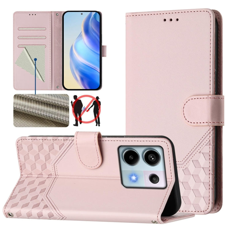 Honeycomb Embossing RFID Leather Phone Case, For Xiaomi Poco F6 5G, For Xiaomi Poco M6 Pro 4G, For Xiaomi Poco X6 Neo 5G, For Xiaomi Poco X6 Pro / Redmi K70E, For Xiaomi Poco X6 5G, For Xiaomi 14 Ultra 5G, For Xiaomi 14 Pro 5G, For Xiaomi 14