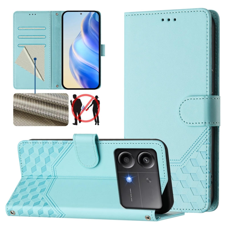 Honeycomb Embossing RFID Leather Phone Case, For Xiaomi Poco F6 5G, For Xiaomi Poco M6 Pro 4G, For Xiaomi Poco X6 Neo 5G, For Xiaomi Poco X6 Pro / Redmi K70E, For Xiaomi Poco X6 5G, For Xiaomi 14 Ultra 5G, For Xiaomi 14 Pro 5G, For Xiaomi 14