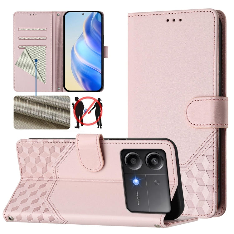 Honeycomb Embossing RFID Leather Phone Case, For Xiaomi Poco F6 5G, For Xiaomi Poco M6 Pro 4G, For Xiaomi Poco X6 Neo 5G, For Xiaomi Poco X6 Pro / Redmi K70E, For Xiaomi Poco X6 5G, For Xiaomi 14 Ultra 5G, For Xiaomi 14 Pro 5G, For Xiaomi 14