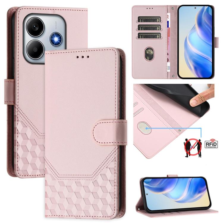 Honeycomb Embossing RFID Leather Phone Case, For Xiaomi Poco C71 / Redmi A5 4G 171.7mm, For Xiaomi Poco F7 Pro / F7 Ultra, For Xiaomi Poco X7 5G / Redmi Note 14 Pro 5G, For Xiaomi 15 Ultra, For Xiaomi Poco X7 Pro 5G / Redmi Turbo 4 5G                  ...