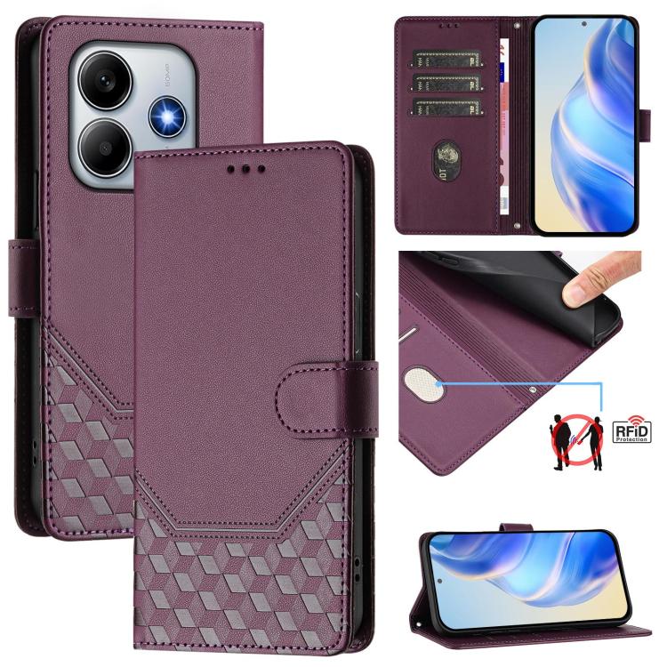 Honeycomb Embossing RFID Leather Phone Case, For Xiaomi Poco C71 / Redmi A5 4G 171.7mm, For Xiaomi Poco F7 Pro / F7 Ultra, For Xiaomi Poco X7 5G / Redmi Note 14 Pro 5G, For Xiaomi 15 Ultra, For Xiaomi Poco X7 Pro 5G / Redmi Turbo 4 5G                  ...