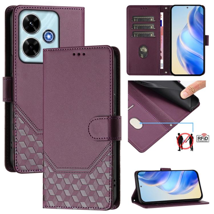 Honeycomb Embossing RFID Leather Phone Case, For Xiaomi 17 Max 5G, For Xiaomi 17T Pro 5G, For Redmi 15 5G Global / 15 4G SEA 169.5mm, For Xiaomi 15T Pro 5G, For Xiaomi 15T 5G, For Xiaomi Civi 5 Pro 5G, For Xiaomi 15S Pro 5G                             ...