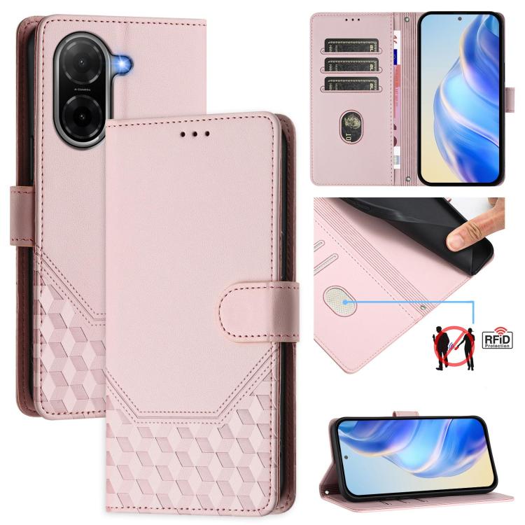 Honeycomb Embossing RFID Leather Phone Case, For Xiaomi Poco C71 / Redmi A5 4G 171.7mm, For Xiaomi Poco F7 Pro / F7 Ultra, For Xiaomi Poco X7 5G / Redmi Note 14 Pro 5G, For Xiaomi 15 Ultra, For Xiaomi Poco X7 Pro 5G / Redmi Turbo 4 5G                  ...