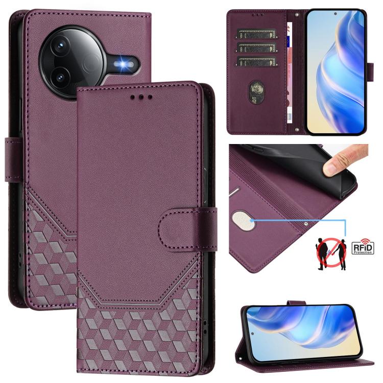 Honeycomb Embossing RFID Leather Phone Case, For Xiaomi Poco C71 / Redmi A5 4G 171.7mm, For Xiaomi Poco F7 Pro / F7 Ultra, For Xiaomi Poco X7 5G / Redmi Note 14 Pro 5G, For Xiaomi 15 Ultra, For Xiaomi Poco X7 Pro 5G / Redmi Turbo 4 5G                  ...