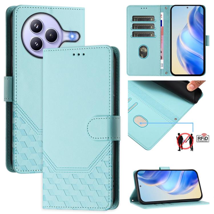 Honeycomb Embossing RFID Leather Phone Case, For Xiaomi 17 Max 5G, For Xiaomi 17T Pro 5G, For Redmi 15 5G Global / 15 4G SEA 169.5mm, For Xiaomi 15T Pro 5G, For Xiaomi 15T 5G, For Xiaomi Civi 5 Pro 5G, For Xiaomi 15S Pro 5G                             ...