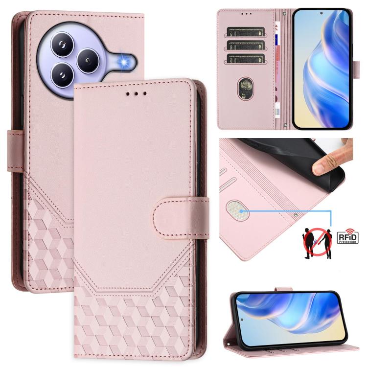 Honeycomb Embossing RFID Leather Phone Case, For Xiaomi 17 Max 5G, For Xiaomi 17T Pro 5G, For Redmi 15 5G Global / 15 4G SEA 169.5mm, For Xiaomi 15T Pro 5G, For Xiaomi 15T 5G, For Xiaomi Civi 5 Pro 5G, For Xiaomi 15S Pro 5G                             ...