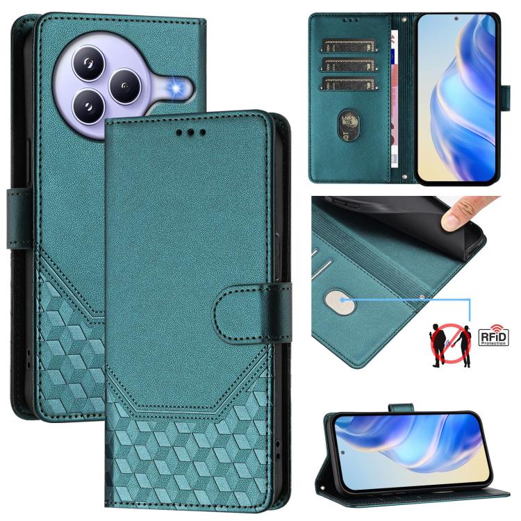 Honeycomb Embossing RFID Leather Phone Case, For Xiaomi 17 Max 5G, For Xiaomi 17T Pro 5G, For Redmi 15 5G Global / 15 4G SEA 169.5mm, For Xiaomi 15T Pro 5G, For Xiaomi 15T 5G, For Xiaomi Civi 5 Pro 5G, For Xiaomi 15S Pro 5G                             ...