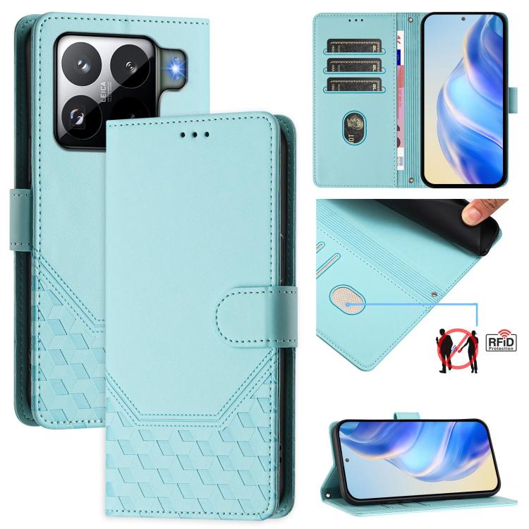 Honeycomb Embossing RFID Leather Phone Case, For Xiaomi 17 Max 5G, For Xiaomi 17T Pro 5G, For Redmi 15 5G Global / 15 4G SEA 169.5mm, For Xiaomi 15T Pro 5G, For Xiaomi 15T 5G, For Xiaomi Civi 5 Pro 5G, For Xiaomi 15S Pro 5G                             ...