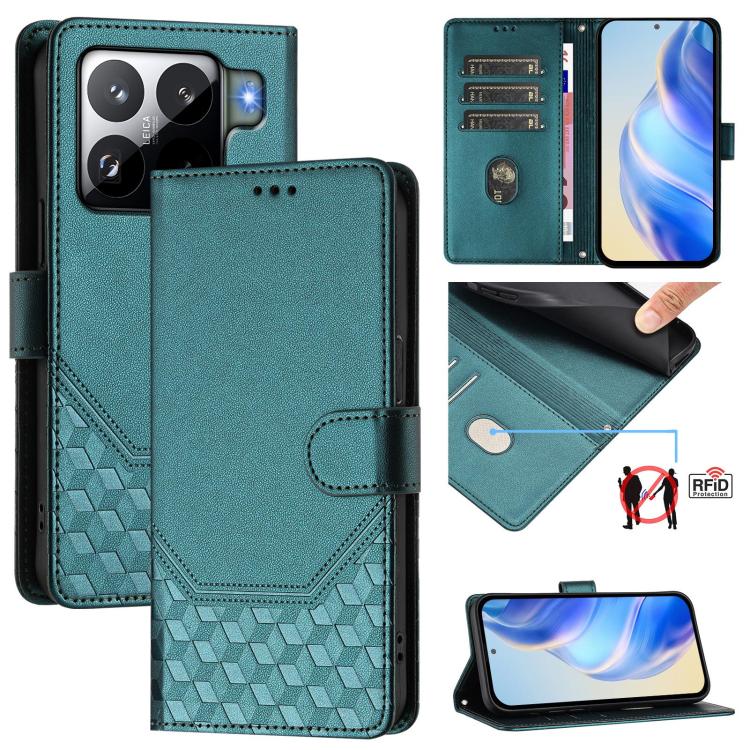 Honeycomb Embossing RFID Leather Phone Case, For Xiaomi 17 Max 5G, For Xiaomi 17T Pro 5G, For Redmi 15 5G Global / 15 4G SEA 169.5mm, For Xiaomi 15T Pro 5G, For Xiaomi 15T 5G, For Xiaomi Civi 5 Pro 5G, For Xiaomi 15S Pro 5G                             ...