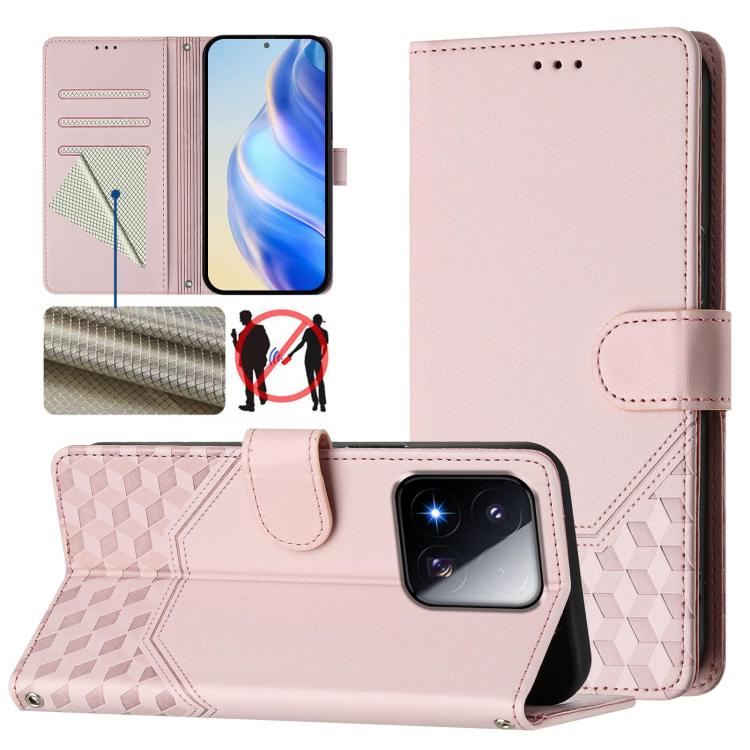 Honeycomb Embossing RFID Leather Phone Case, For Xiaomi 17 Max 5G, For Xiaomi 17T Pro 5G, For Redmi 15 5G Global / 15 4G SEA 169.5mm, For Xiaomi 15T Pro 5G, For Xiaomi 15T 5G, For Xiaomi Civi 5 Pro 5G, For Xiaomi 15S Pro 5G                             ...