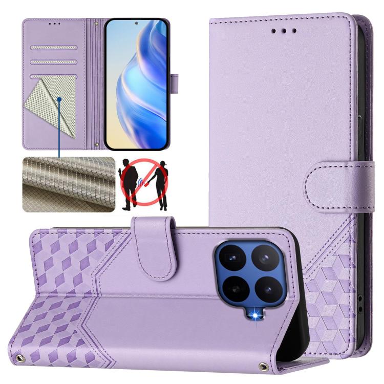 Honeycomb Embossing RFID Leather Phone Case, For Xiaomi 17 Max 5G, For Xiaomi 17T Pro 5G, For Redmi 15 5G Global / 15 4G SEA 169.5mm, For Xiaomi 15T Pro 5G, For Xiaomi 15T 5G, For Xiaomi Civi 5 Pro 5G, For Xiaomi 15S Pro 5G                             ...