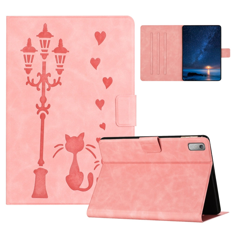 Embossed Couple Cat Smart Tablet Leather Case, For Lenovo Tab M11 / Xiaoxin Pad 2024, For Lenovo Tab M9 / TB-310FU, For Lenovo Tab P11 Gen 2 / TB-350, For Lenovo Tab M10 3rd Gen / TB-328F, For Lenovo Tab M10 Plus 3rd Gen / TB-128F