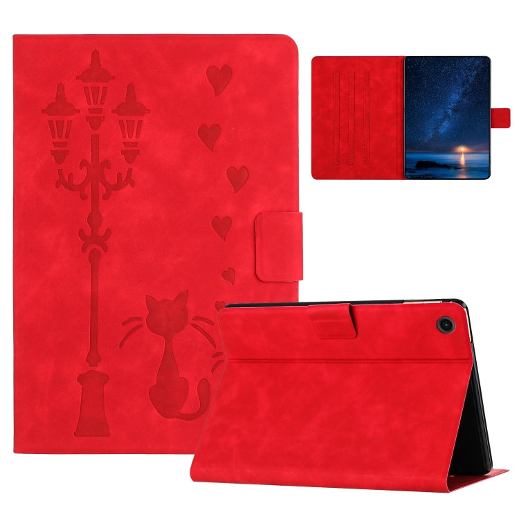 Embossed Couple Cat Smart Tablet Leather Case, For Lenovo Tab M11 / Xiaoxin Pad 2024, For Lenovo Tab M9 / TB-310FU, For Lenovo Tab P11 Gen 2 / TB-350, For Lenovo Tab M10 3rd Gen / TB-328F, For Lenovo Tab M10 Plus 3rd Gen / TB-128F